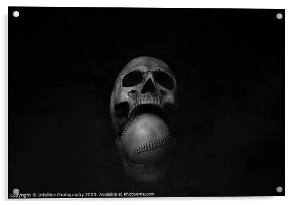 Skull baseball  Acrylic by Infallible Photography