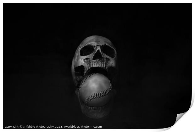 Skull baseball  Print by Infallible Photography