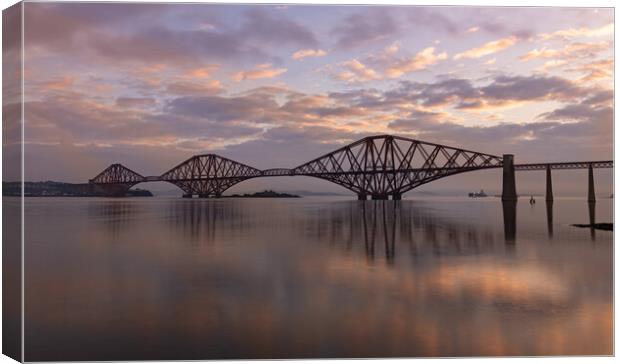 Sunrise over the Forth rail bridge Canvas Print by Kevin Winter
