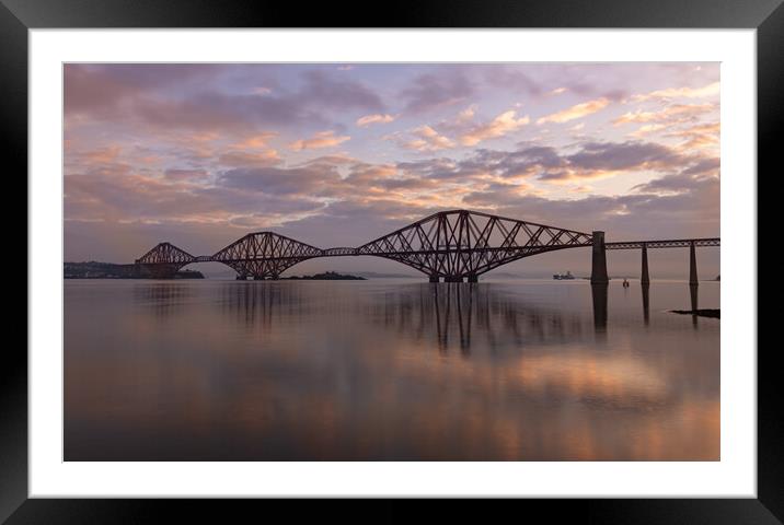 Sunrise over the Forth rail bridge Framed Mounted Print by Kevin Winter