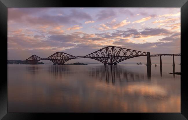 Sunrise over the Forth rail bridge Framed Print by Kevin Winter