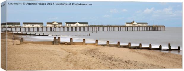 Southwold pier on summers day Canvas Print by Andrew Heaps