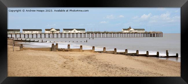 Southwold pier on summers day Framed Print by Andrew Heaps