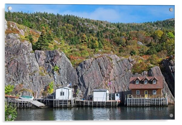 Fall in Quidi Vidi Harbour, St. John's Newfoundland Acrylic by Martyn Arnold