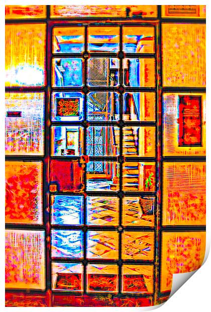 Inside the Hotel - Abstract Print by Glen Allen