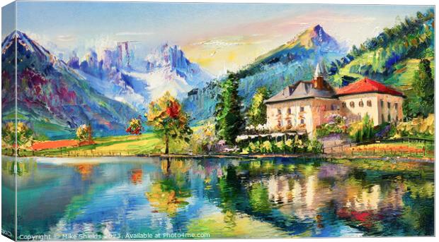 Luxury Lakeside Villas Canvas Print by Mike Shields