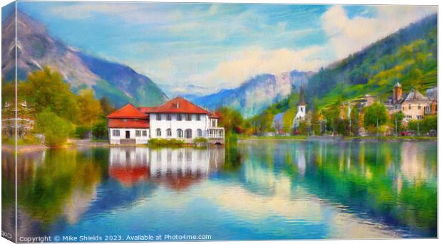 Luxury Lakeside Villas Canvas Print by Mike Shields