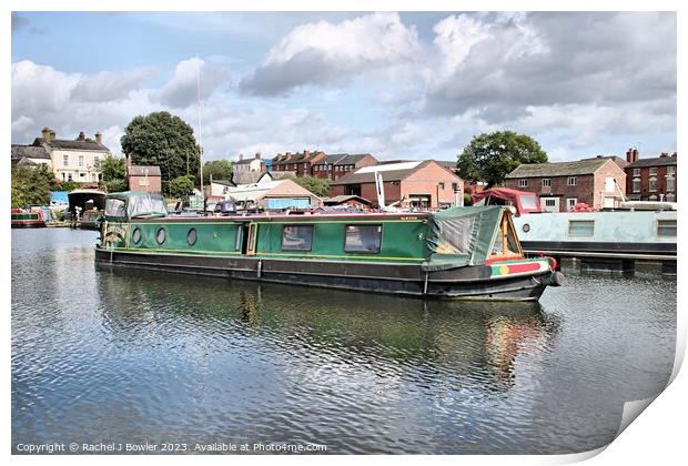 Narrowboat in Colour at Stourport-on-Severn Print by RJ Bowler