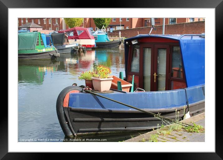 Colourful Narrowboats at Stourport-on-Severn Framed Mounted Print by RJ Bowler
