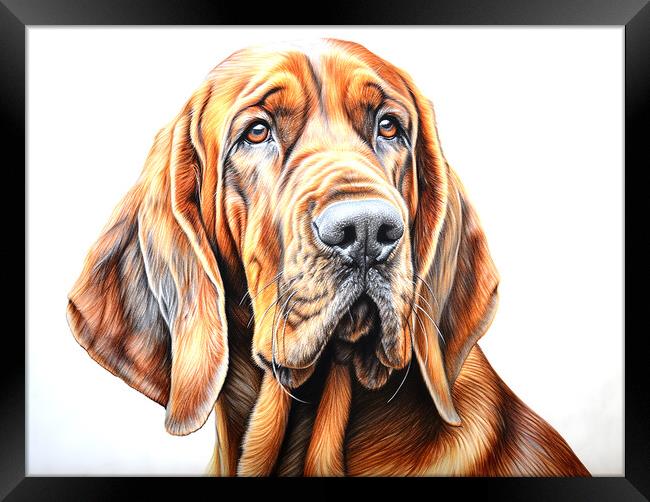 Bloodhound Framed Print by K9 Art