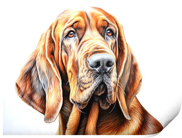 Bloodhound Print by K9 Art