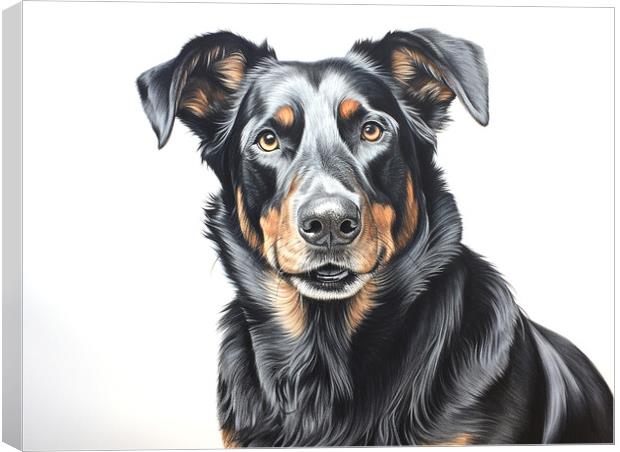 Beauceron Pencil Drawing Canvas Print by K9 Art
