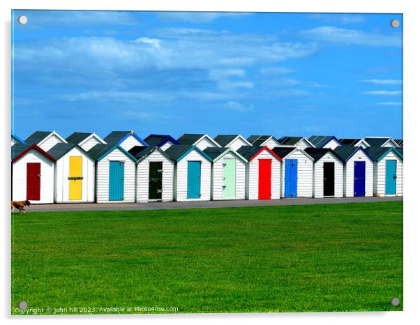Beach huts, Paignton, Devon. Acrylic by john hill
