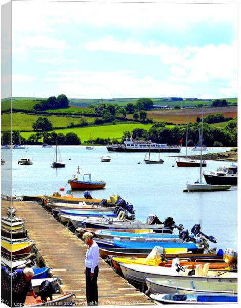 Boating on the river Dart Canvas Print by john hill