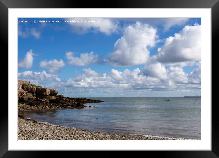 Moelfre Beach, Anglesey Framed Mounted Print by Derek Daniel