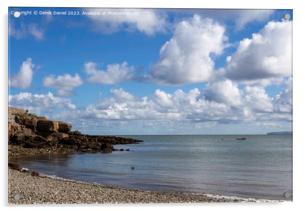 Moelfre Beach, Anglesey Acrylic by Derek Daniel