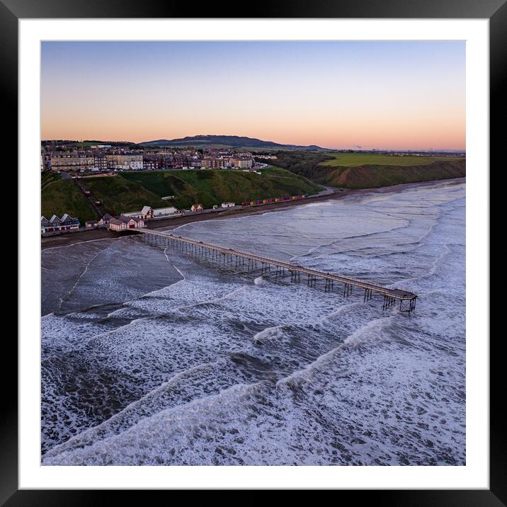 Saltburn By The Sea Sunrise Framed Mounted Print by Apollo Aerial Photography
