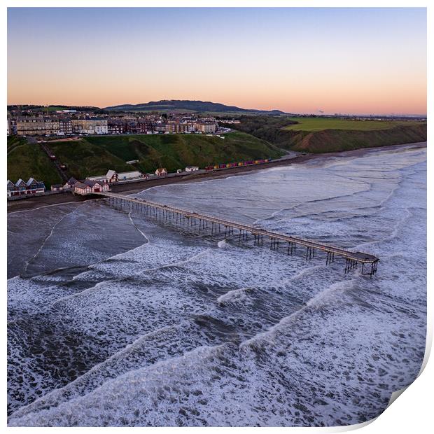 Saltburn By The Sea Sunrise Print by Apollo Aerial Photography
