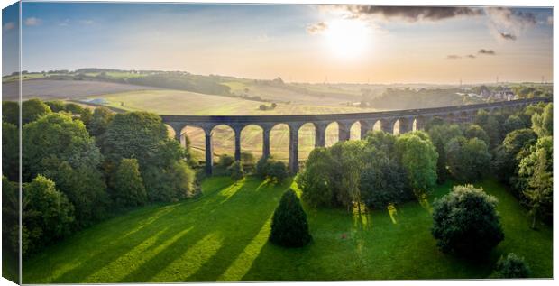 Penistone Viaduct Sunrise Canvas Print by Apollo Aerial Photography
