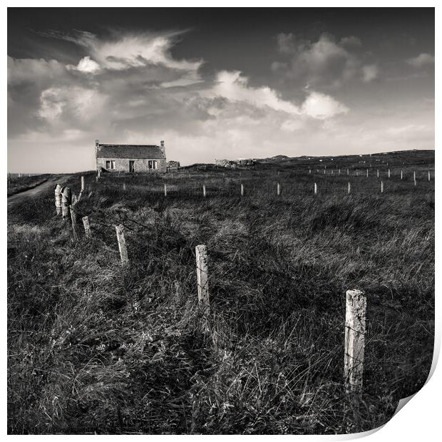 Abandoned Cottage on South Uist Print by Dave Bowman