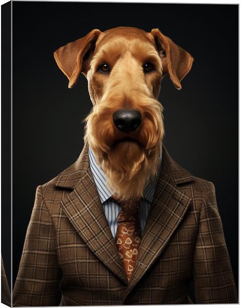 Airedale Terrier Canvas Print by K9 Art