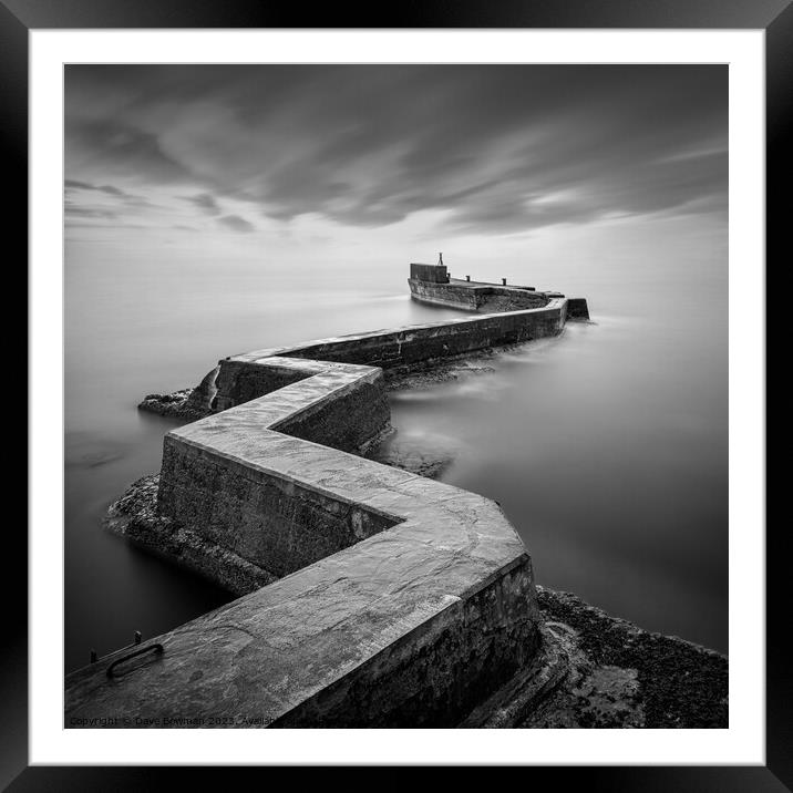 St Monans Breakwater Framed Mounted Print by Dave Bowman
