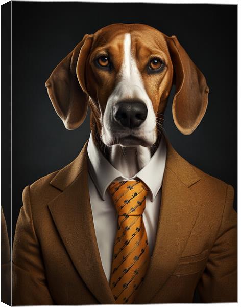 American Foxhound Canvas Print by K9 Art