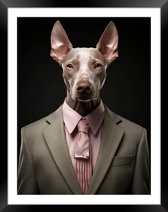 American Hairless Terrier Framed Mounted Print by K9 Art