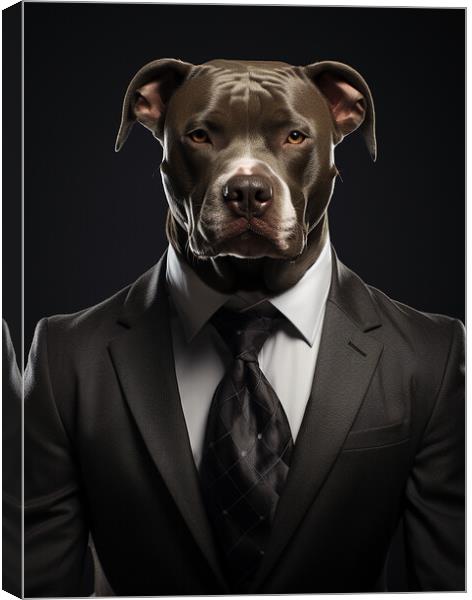 American Staffordshire Terrier Canvas Print by K9 Art