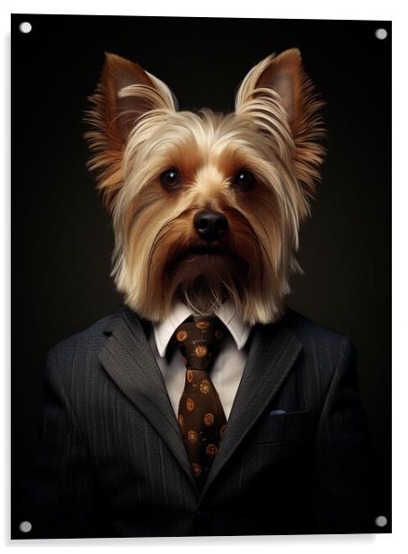 Australian Silky Terrier Acrylic by K9 Art