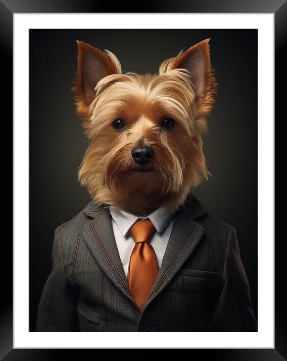 Australian Terrier Framed Mounted Print by K9 Art