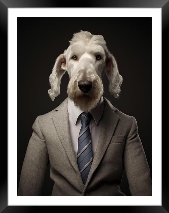 Bedlington Terrier Framed Mounted Print by K9 Art