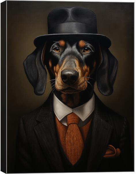 Black And Tan Coonhound Canvas Print by K9 Art