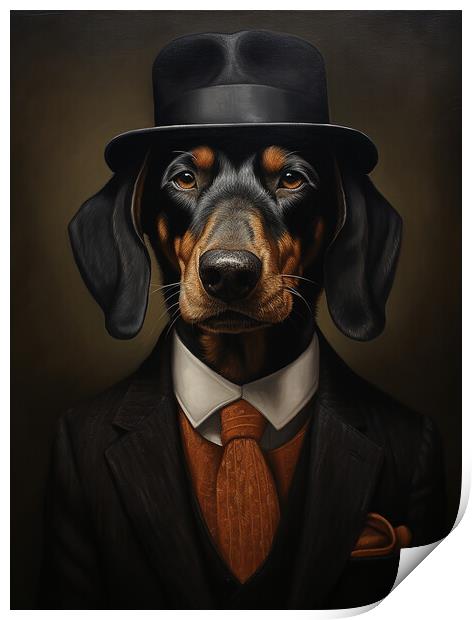 Black And Tan Coonhound Print by K9 Art