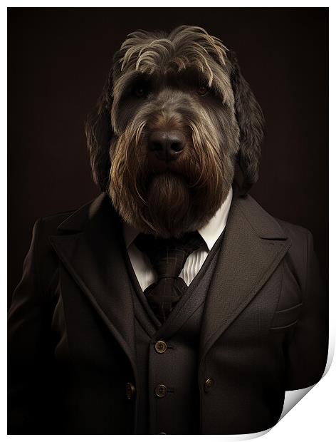 Black Russian Terrier Print by K9 Art