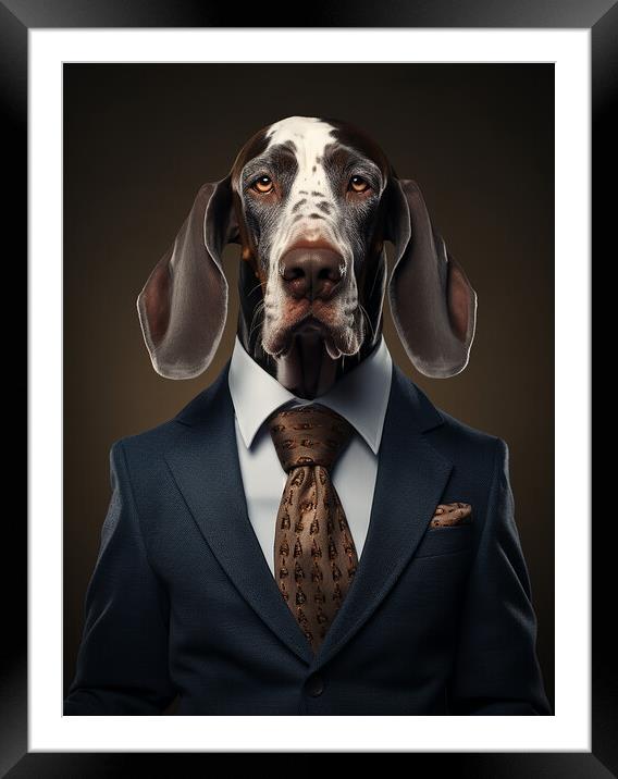 Bluetick Coonhound Framed Mounted Print by K9 Art