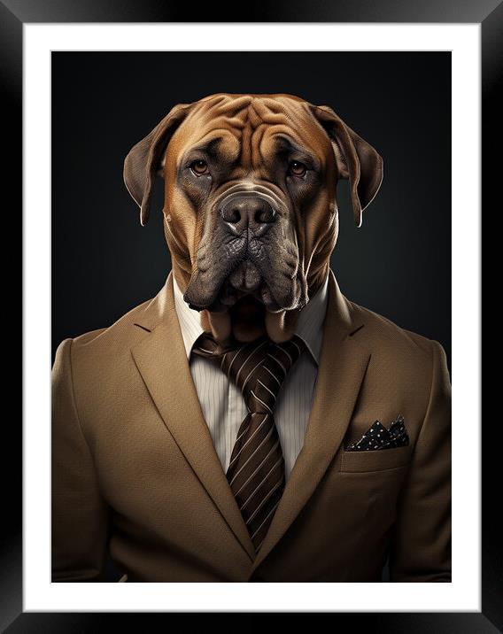 Boerboel Framed Mounted Print by K9 Art