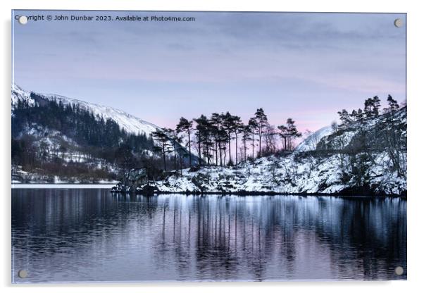 Thirlmere Winter Sunset Acrylic by John Dunbar