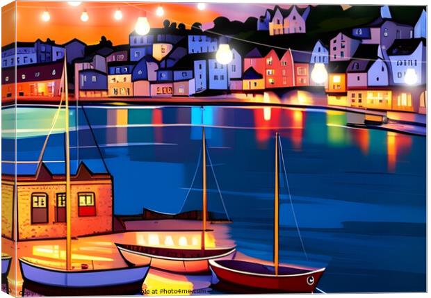 Harbour Nights Canvas Print by Beryl Curran