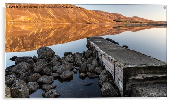 Loch Muick Reflections Acrylic by John Dunbar
