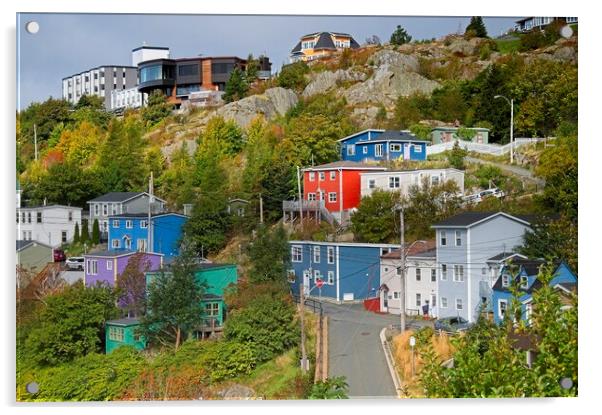 Colourful Houses, St. John's Newfoundland Acrylic by Martyn Arnold