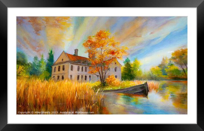 House by a River Framed Mounted Print by Mike Shields