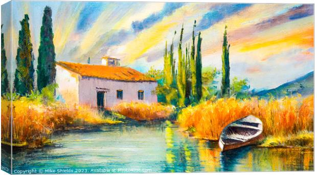 Abandoned Riverside Villa  Canvas Print by Mike Shields