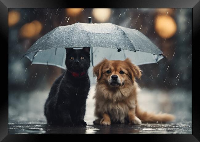 Raining Cats and Dogs Framed Print by Picture Wizard