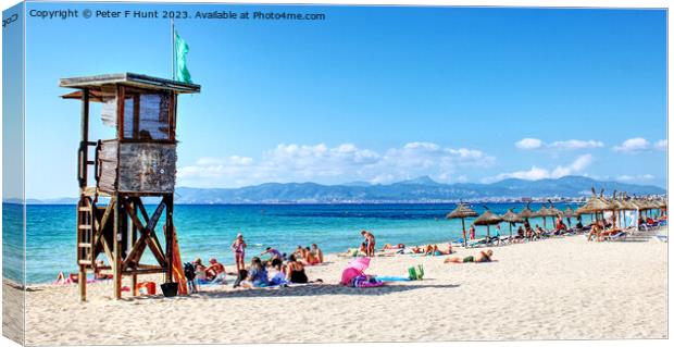Arenal Beach Mallorca Canvas Print by Peter F Hunt