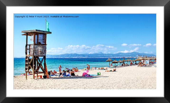 Arenal Beach Mallorca Framed Mounted Print by Peter F Hunt