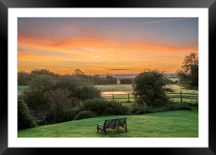 Pre-dawn over Ely, as seem from Coveney, 22nd October 2023 Framed Mounted Print by Andrew Sharpe