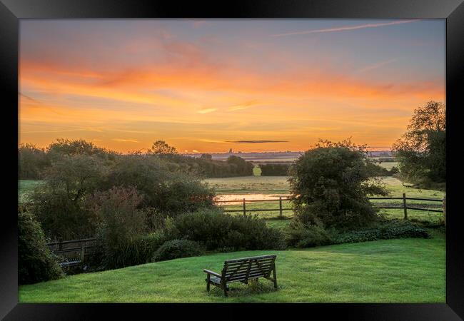 Pre-dawn over Ely, as seem from Coveney, 22nd October 2023 Framed Print by Andrew Sharpe