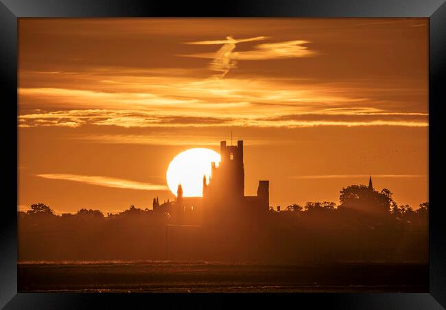 Sunrise behind Ely Cathedral, 22nd October 2023 Framed Print by Andrew Sharpe
