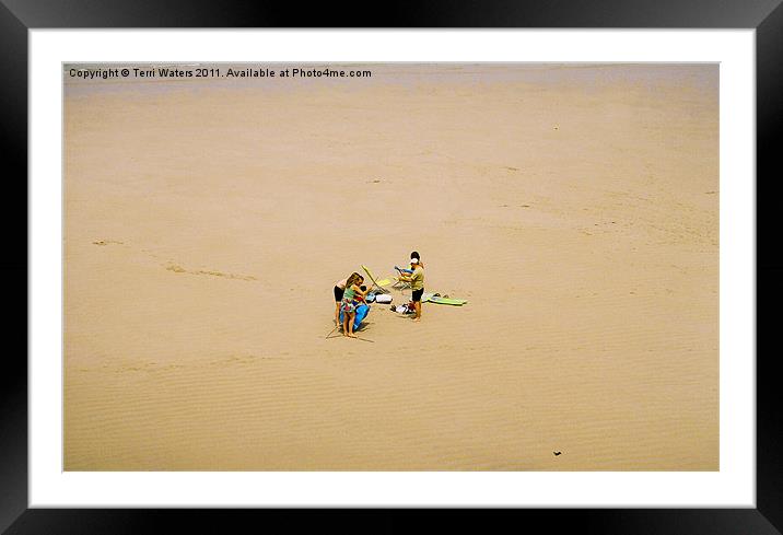 The Beach to Themselves Framed Mounted Print by Terri Waters
